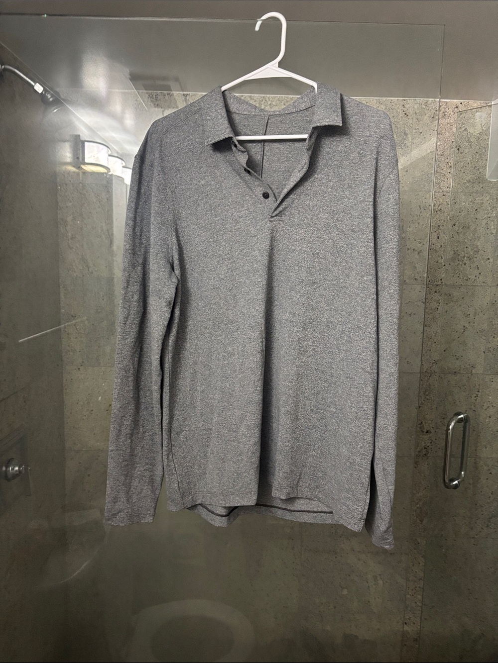 lululemon athletica Men's Long Sleeve Heather Grey Polo